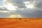 Sunset in the Sahara desert. Africa. Morocco