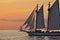 Sunset Sail Boat Schooner Tall Ship