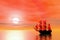 Sunset. Sailing ship