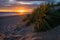 Sunset in Sainte Barbe beach in Brittany in France