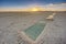 Sunset in Salinas Grandes in Jujuy, Argentina.