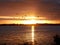 Sunset Salt marshes of Guerande in France in front of le Croisic