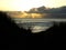 Sunset through the sand dunes at Freshwater West