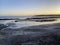 Sunset on the sandy beach Douglas Isle of Man
