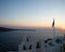 The sunset of Santorini volcanic island of the Aegean Sea in Greece, offers a fantastic panorama of the caldera.