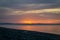 Sunset scene on the beach of the island of Ometepe.