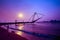 sunset scene of Kochi chinese fishnets, Kerala. Fort Kochin, Kochi, Kerala, south India with beautiful filtered effect, hipster s