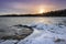 Sunset scene over the Provincial Park at Cold Lake, Alberta