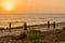 Sunset scene of people movement Promenade, the Carmel Coast, Haifa