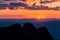 Sunset scene with silhouette mountain at Doi Luang Chiang Dao