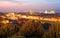 Sunset scenery from Piazzale Michelangelo Square in Florence with Ponte Vecchio Bridge over Arno River