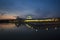 Sunset Scenery Of Seri Iskandar Skyline Overlooking Majestic Mosque.