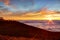 Sunset and Science City on Haleakala summit, Maui, Hawaii