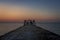 Sunset with sea and long bridge, thailand