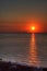 Sunset on the sea near Stromboli island