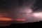 Sunset sea spring storm. Punta FrÃ­a