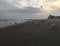 Sunset with Seagulls in Spring at Coney Island in Brooklyn, New York, NY.