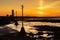 Sunset in Seltjarnarnes lighthouse, Iceland