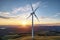 Sunset Serenade: Aerial View of Wind Turbine