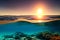 Sunset Serenade: A Tranquil Ocean View from Underwater with Generative AI