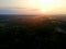 Sunset Serenity: Aerial View of Fog-Blanketed East Texas Pine Forest