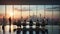 Sunset Serenity: Modern Meeting Room with City Skyline View