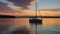 Sunset Serenity: Tranquil Horizon Over Calm Waters