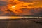 Sunset at Shela Beach waterfront in Old Town Lamu, Kenya, UNESCO World Heritage Site