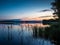 Sunset on the shores of the calm Saimaa lake in the Linnansaari National Park in Finland - 7