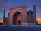 Sunset shot from Registan Square of Sher Dor Madrasah, Samarkand, Uzbekistan