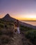 sunset at Signal Hill Cape Town South Africa, sunset with a view at Lions Head and Camps Bay