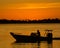 Sunset with the silhouette of a boat on the inter coastal in Belleair Bluffs, FloridaSunset with the silhouette of a boat on the i