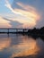 Sunset and Silhouette of the Bridge at Big Lagoon