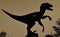 Sunset silhouette of a dinosaur body
