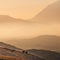 Sunset and silhouette of mountains at Crete island, Greece