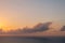 Sunset sky above ocean background - scenic sky over water - colo