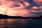 Sunset and sky at the Chattahoochee River in Columbus, Georgia, The United State - September