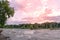 Sunset and sky at the Chattahoochee River in Columbus, Georgia, The United State - September