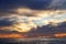 Sunset sky clouds over the Ionian Sea in Apulia, Italy.