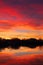 Sunset sky and colorful clouds reflecting in water