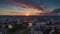 Sunset sky minsk nemiga river center aerial panorama 4k time lapse belarus