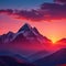 Sunset sky mountain range wallpaper