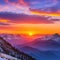 Sunset sky mountain range wallpaper