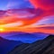 Sunset sky mountain range wallpaper