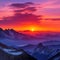 Sunset sky mountain range wallpaper