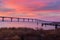 Sunset Sky over Basnight Bridge at Oregon Inlet