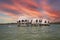 Sunset sky over the Cape Romano dome house ruins