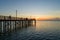 Sunset sky over Mobile Bay, Alabama at Daphne Bayfront Park on the Gulf Coast waterfront