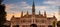 Sunset sky scene of the landmark of Vienna in a City hall and blue sky which Tall gothic building in Vienna, Austria