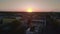 sunset sky Steglitz city Berlin evening Dramatic aerial top view flight drone